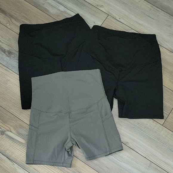 (3) Pair Maternity Biker Shorts - Picture 1 of 3
